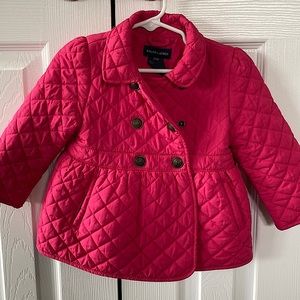 Ralph Lauren girls spring pink coat